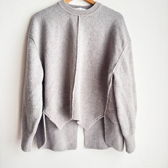 Proenza Schouler White Label Light Grey Classic Minimalist Pullover Sweater S - Picture 3 of 5